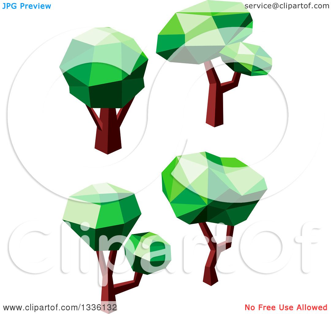 Clipart Of Low Poly Geometric Trees Royalty Free Vector Illustration By Vector Tradition Sm