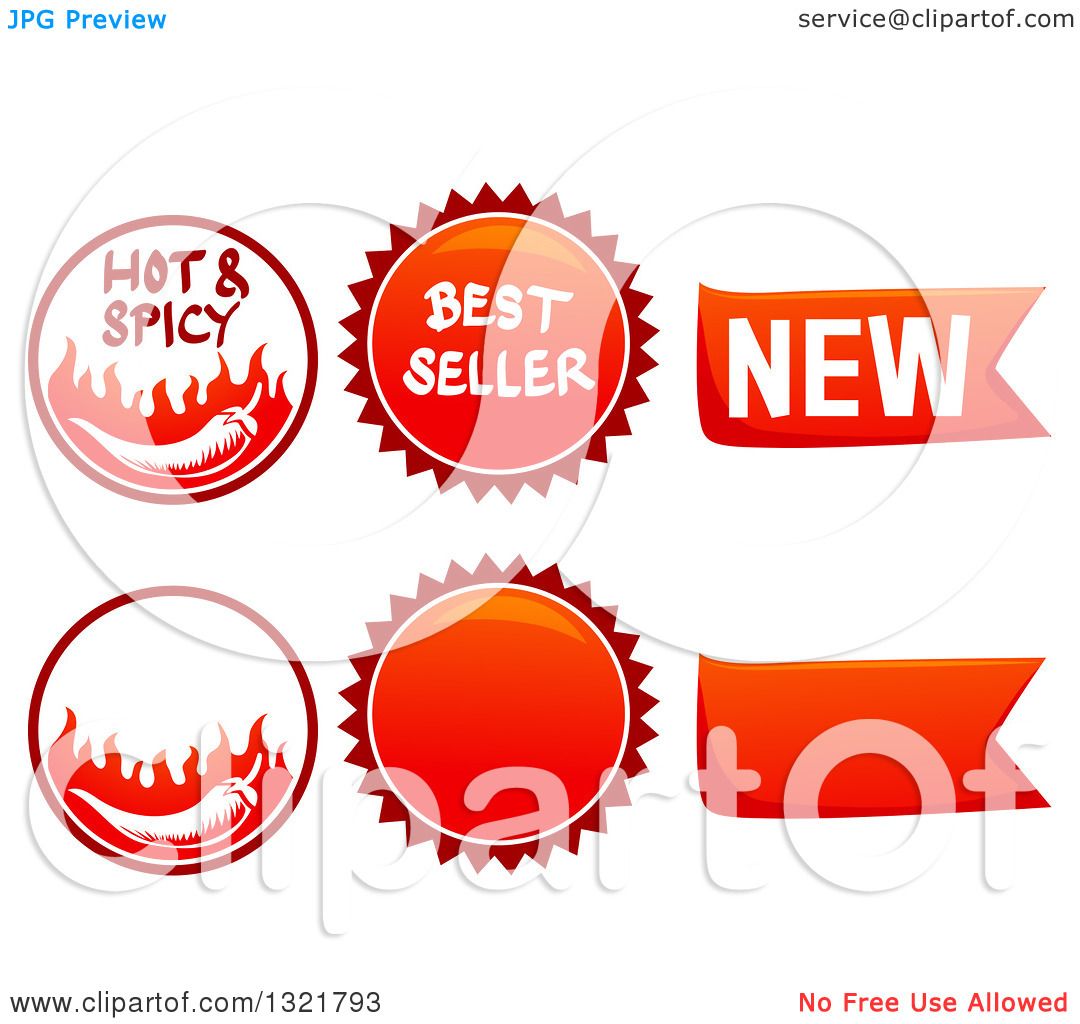 Clipart of Spicy Food Labels - Royalty Free Vector ...