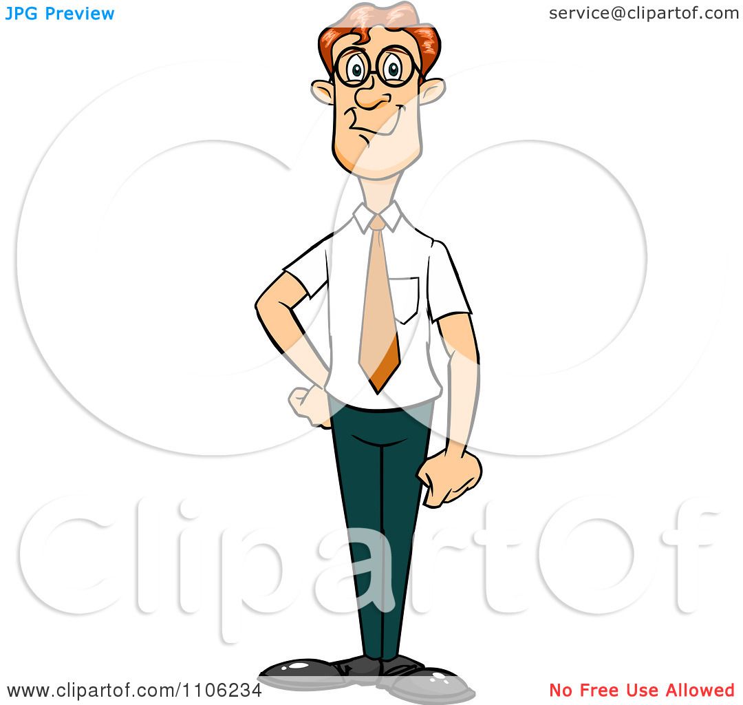 Clipart Proud Professional Red Haired Business Man Posing - Royalty