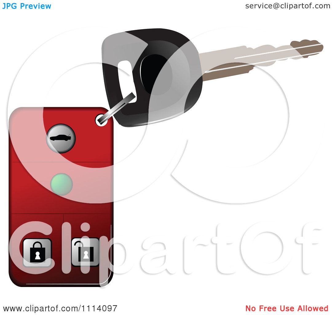 Clipart Red Kar Keyless Entry Fob - Royalty Free Vector Illustration by