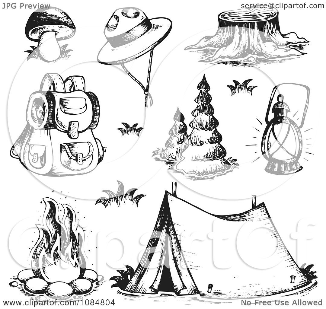 camping equipment coloring pages - photo #23