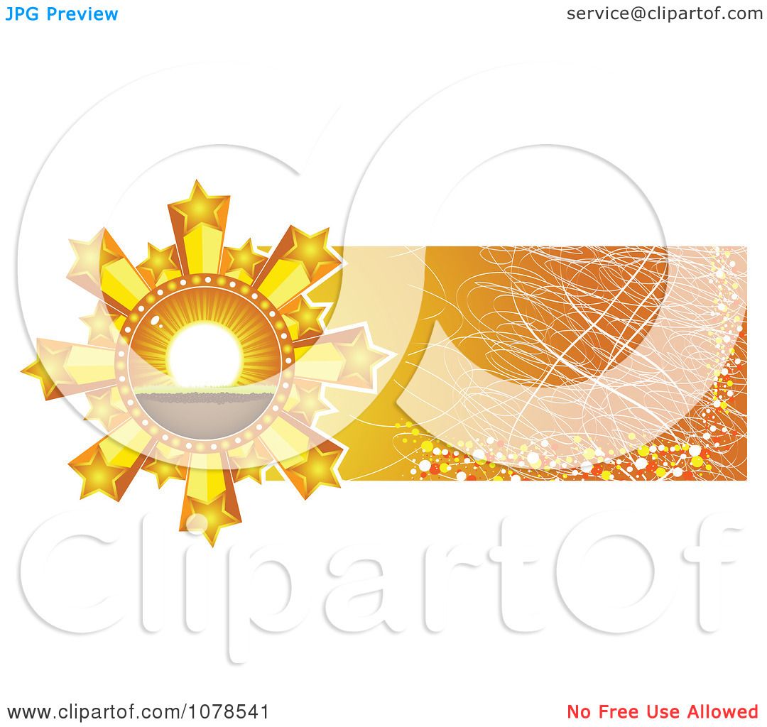 Clipart Starry Sunset Icon On A Scratched Orange Website ...