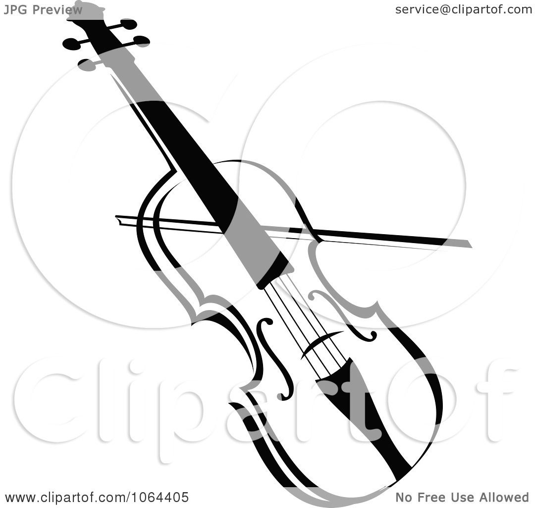 free violin clipart black and white - photo #42