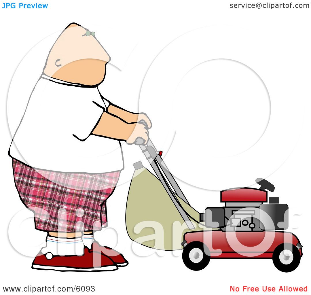 clipart man mowing lawn - photo #47