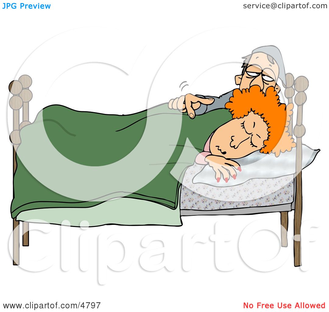 ... to Wake Up His Wife in Bed During the Early Morning Clipart by djart