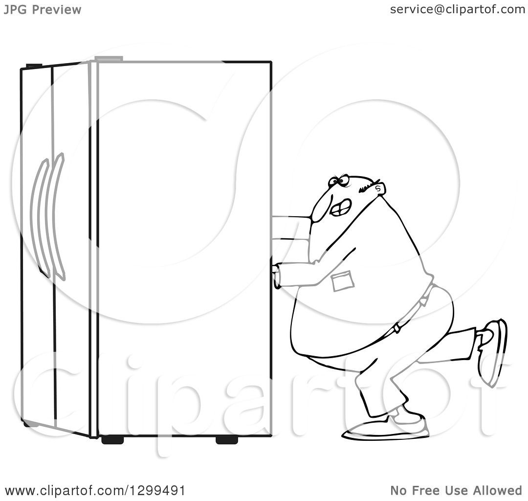 refrigerator clipart black and white - photo #43