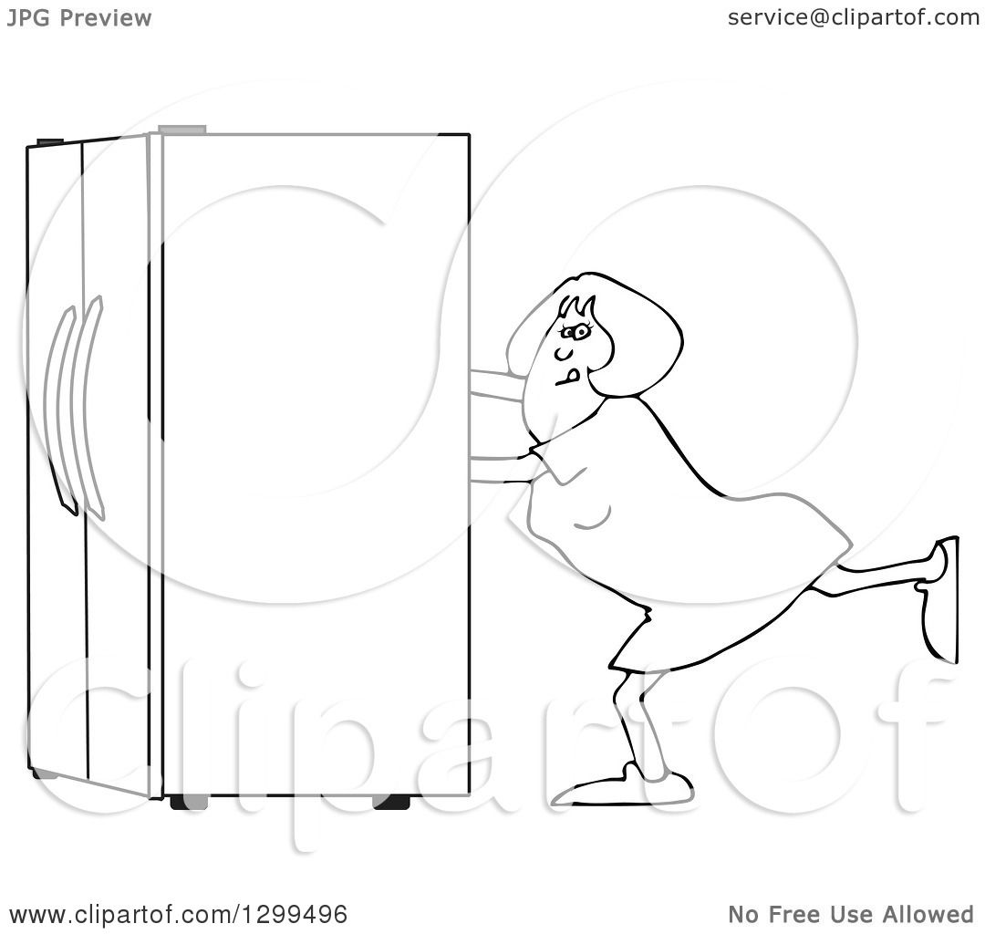 refrigerator clipart black and white - photo #39