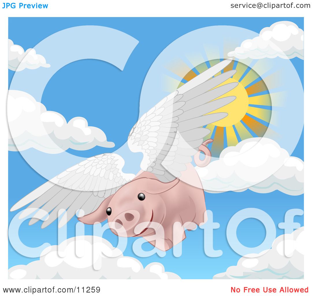 when pigs fly clipart - photo #45