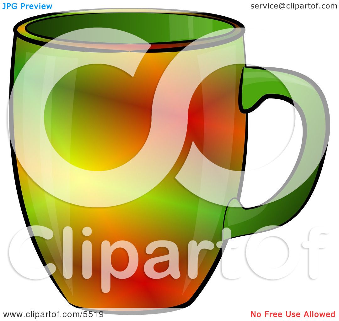 Red & Green Colored Coffee Cup Clipart Illustration by ...