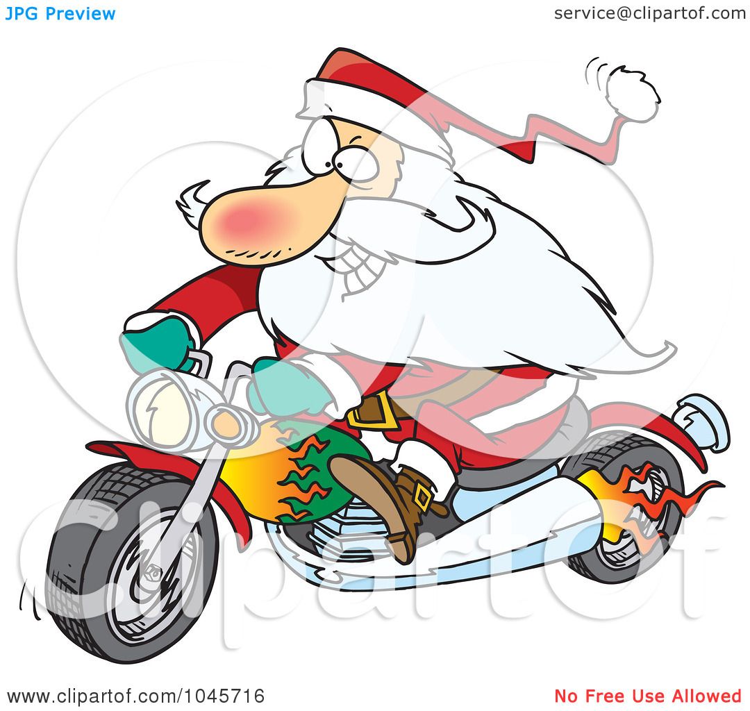 clipart santa on motorcycle - photo #50