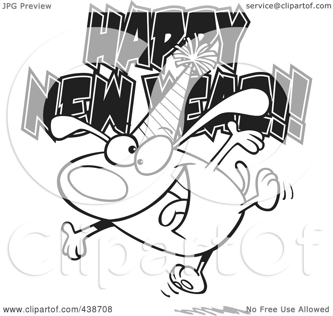 happy new year 2014 clip art black and white - photo #32