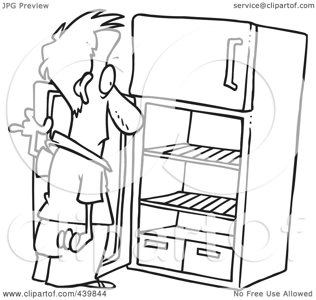 refrigerator clipart black and white - photo #37