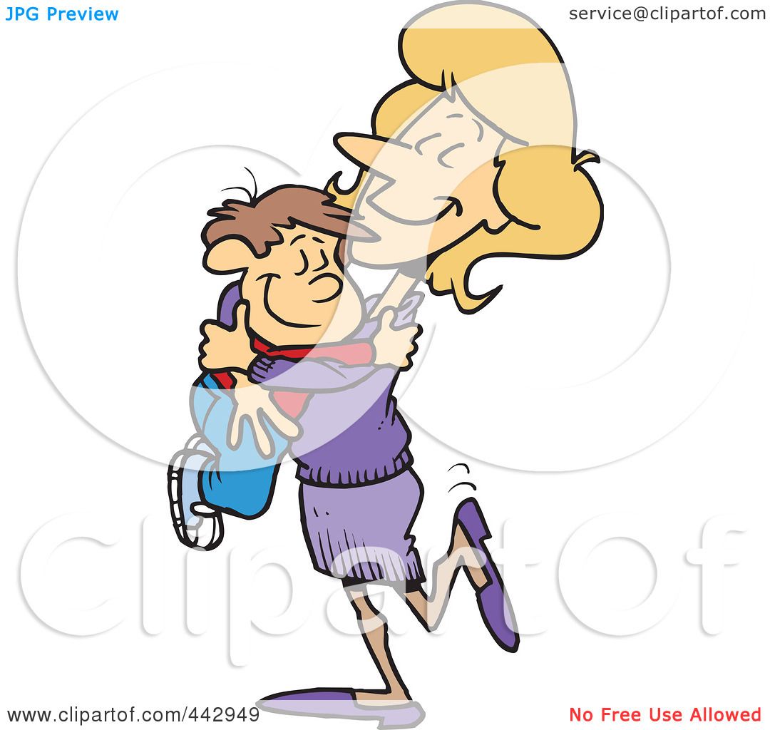 Royalty Free Rf Clip Art Illustration Of A Cartoon Mom Hugging Her