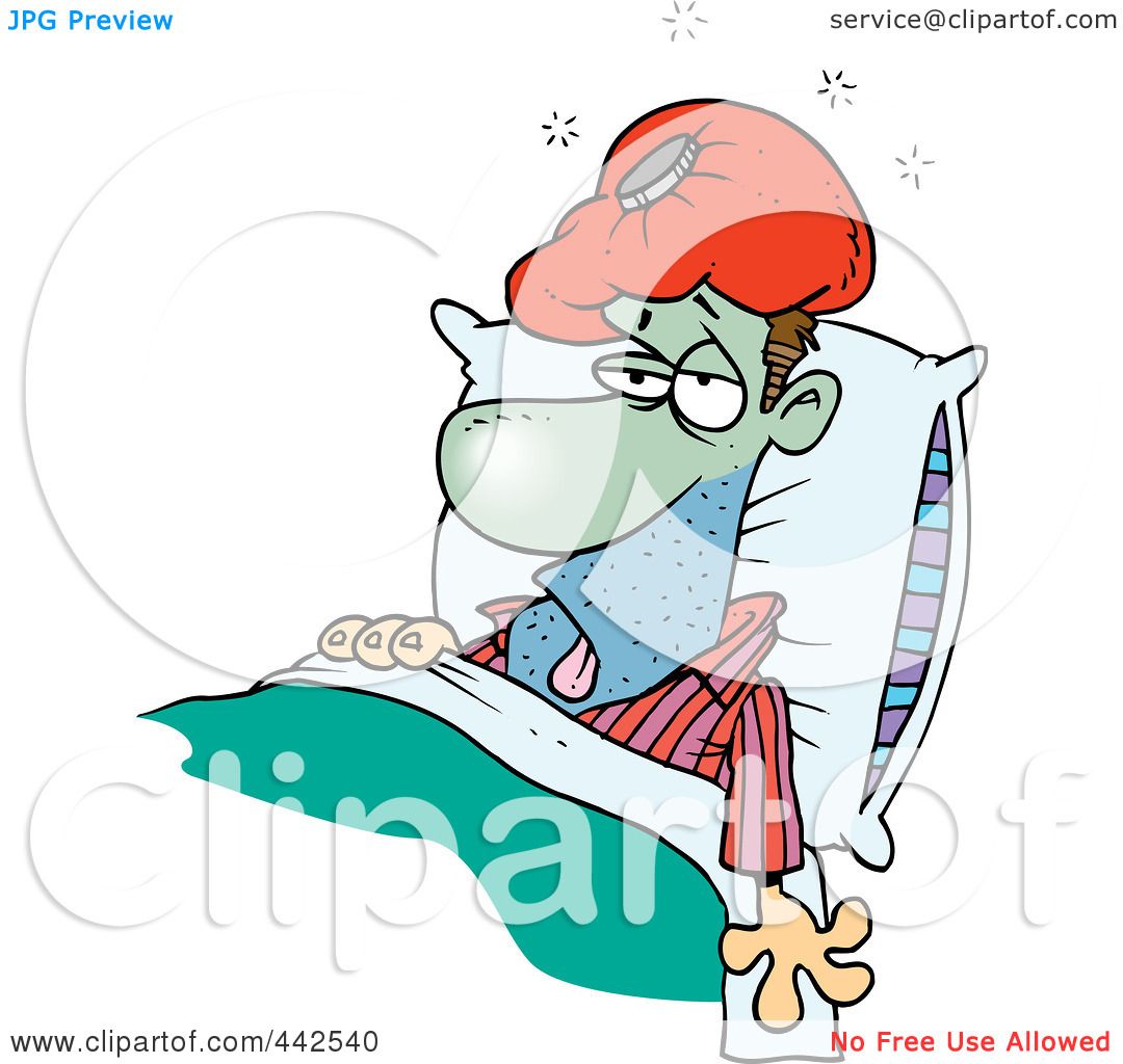 clipart sick man in bed - photo #10