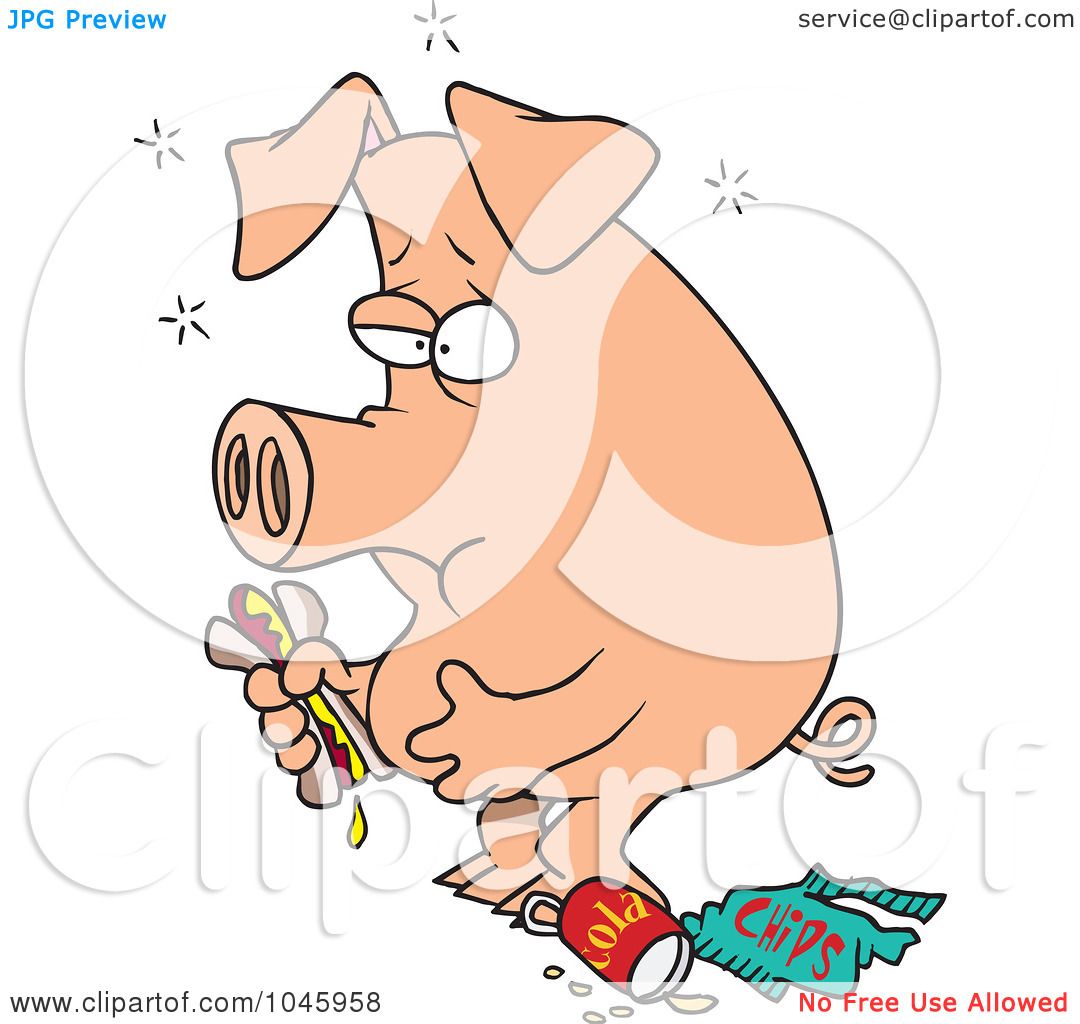 pig eating clipart - photo #50