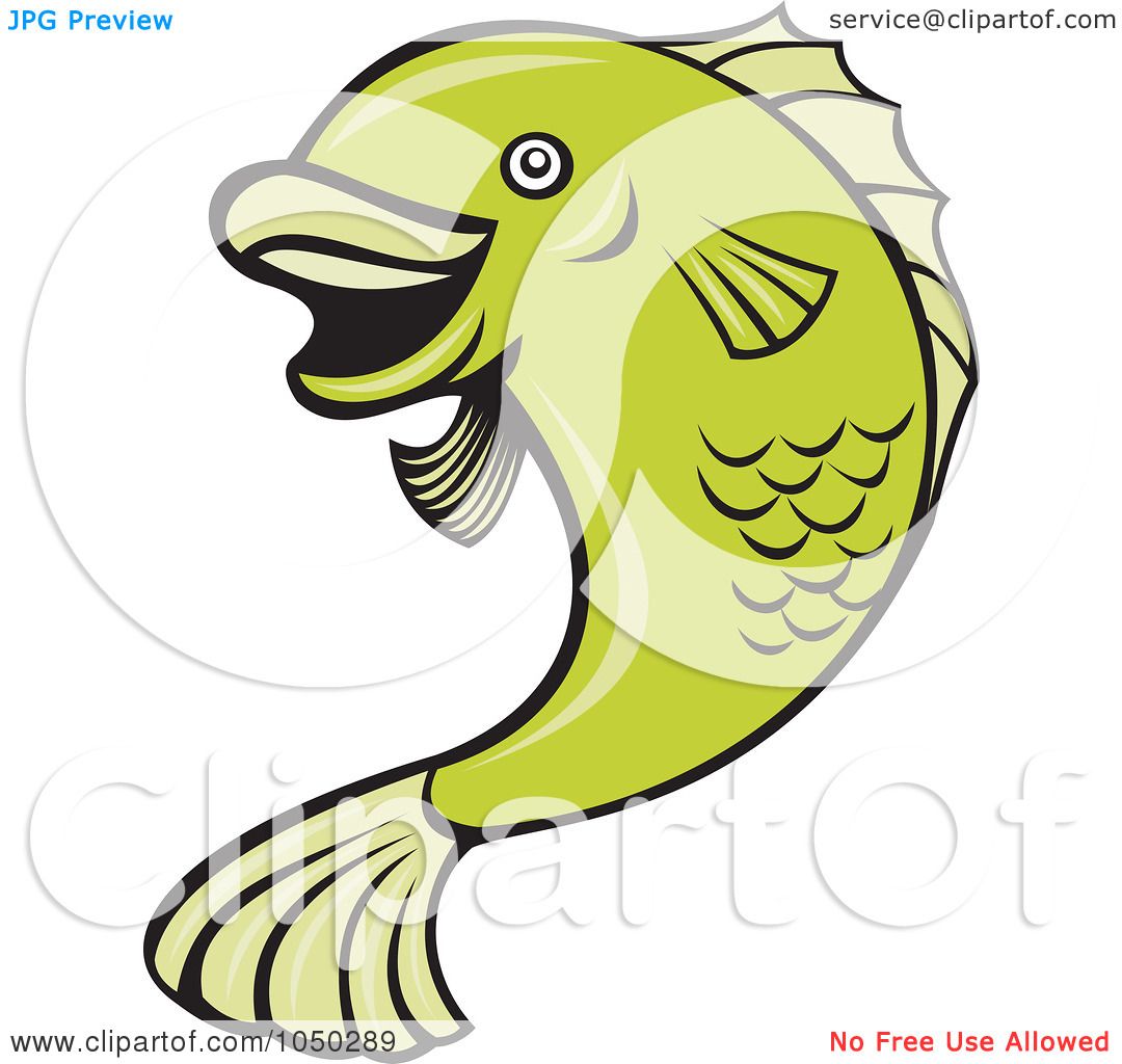 Royalty Free RF Clip Art Illustration Of A Green Fish Logo By Patrimonio 1050289