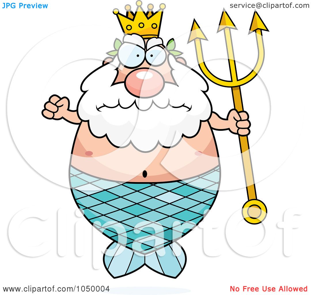 Royalty Free Rf Clip Art Illustration Of A Mad Plump King Neptune