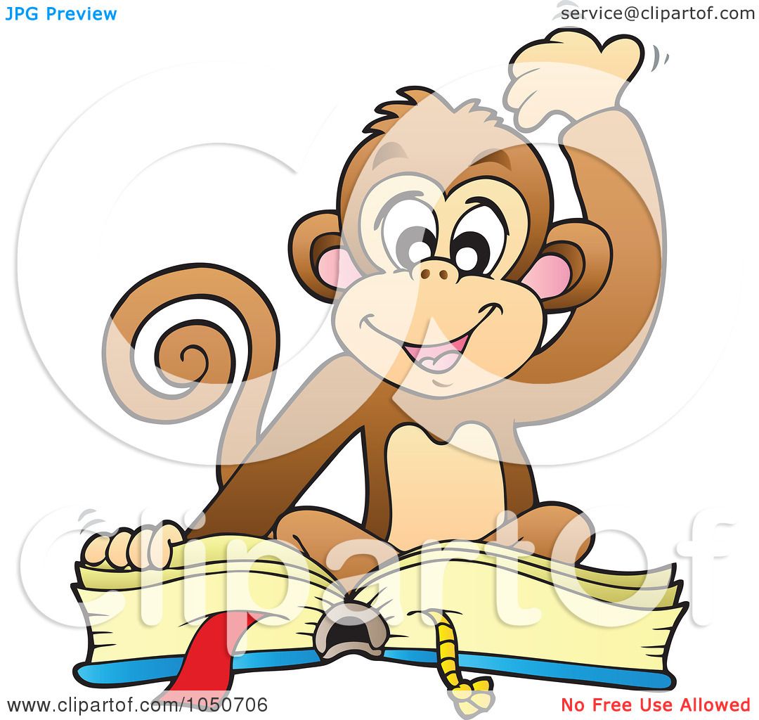 monkey reading clipart - photo #16