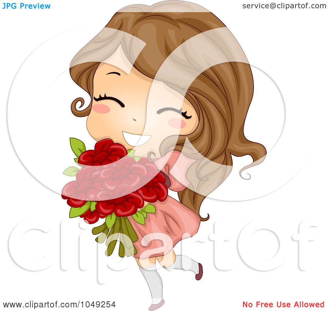 clipart girl with flowers - photo #49