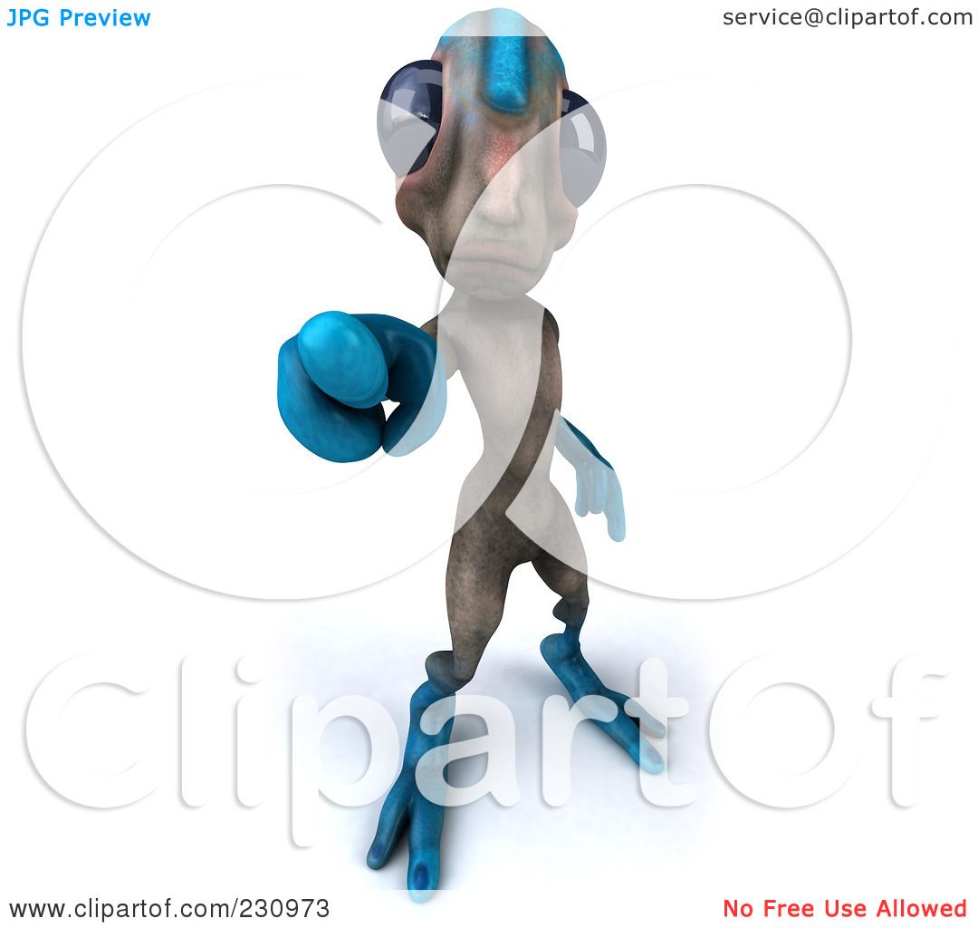  - Royalty-Free-RF-Clipart-Illustration-Of-A-3d-Gray-And-Blue-Alien-Standing-And-Pointing-Forward-1024230973