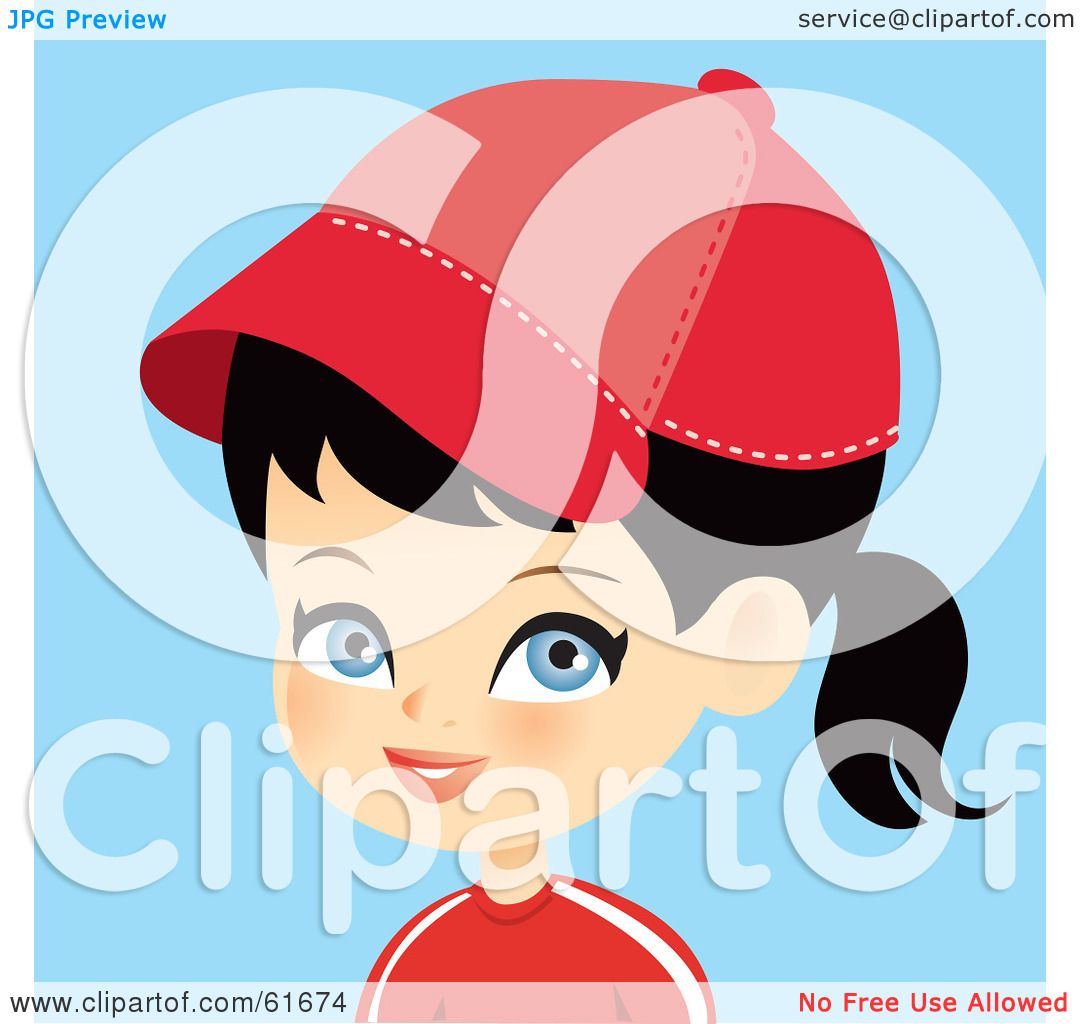 Royalty-free (RF) Clipart Illustration of a Blue Eyed, Black Haired