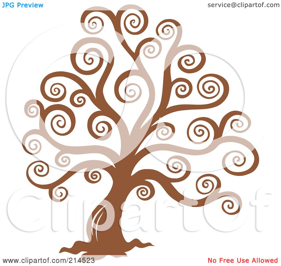 Royalty-Free (RF) Clipart Illustration of a Brown Swirly ...