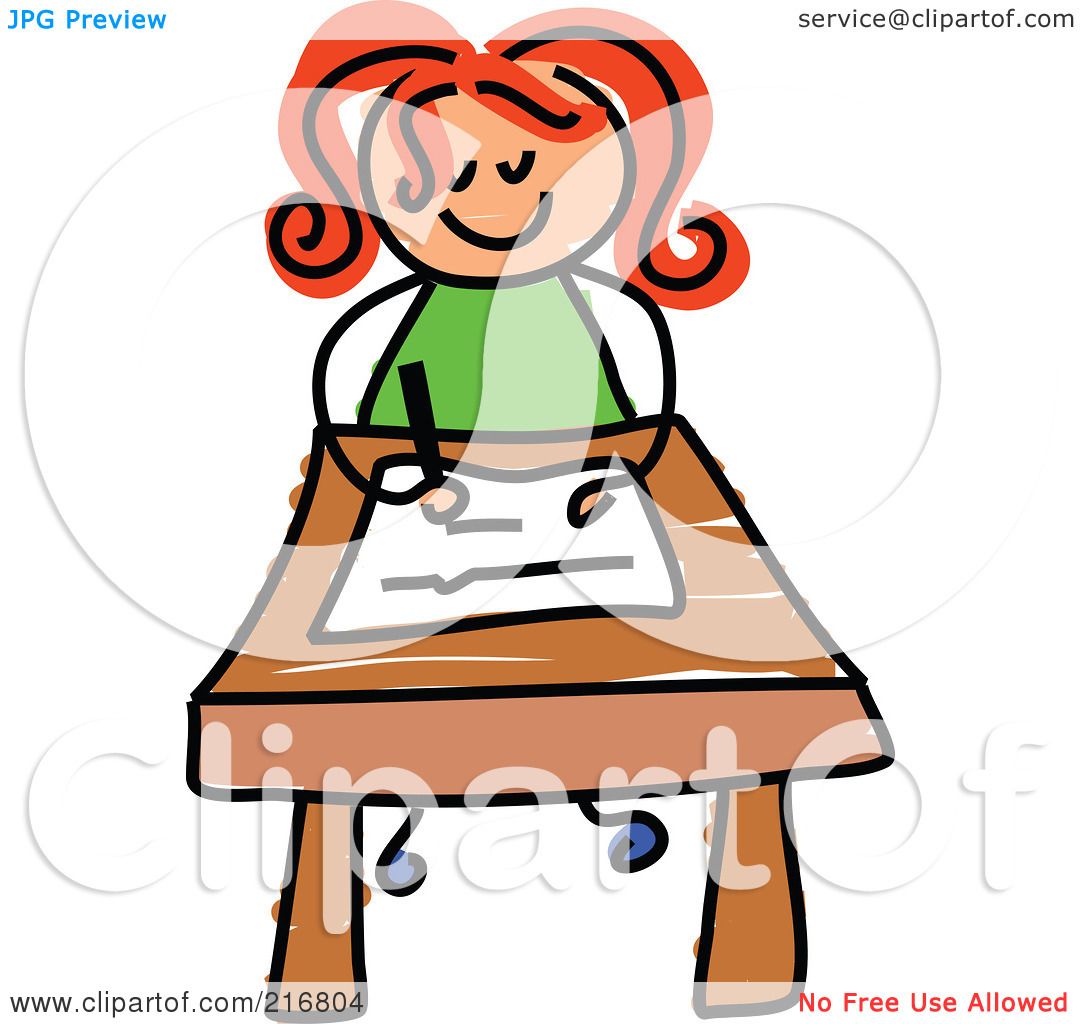 clipart of a girl writing - photo #36