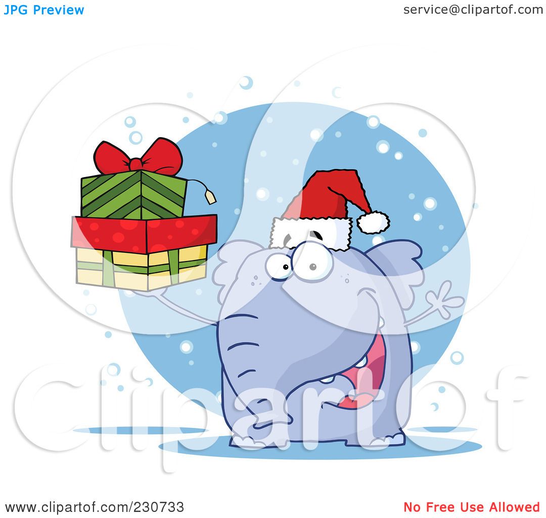 christmas elephant clip art - photo #41
