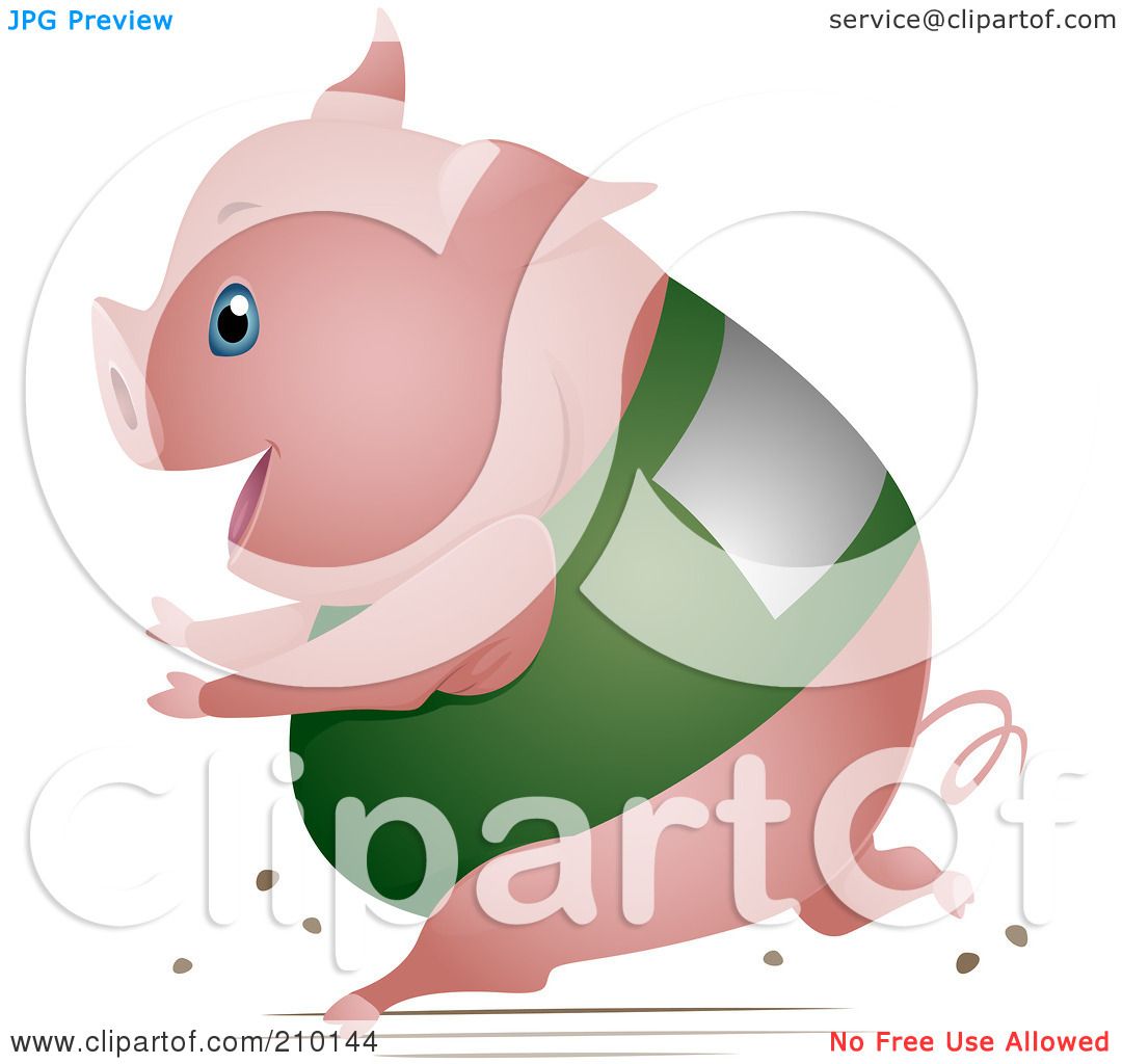 free clip art running pig - photo #27