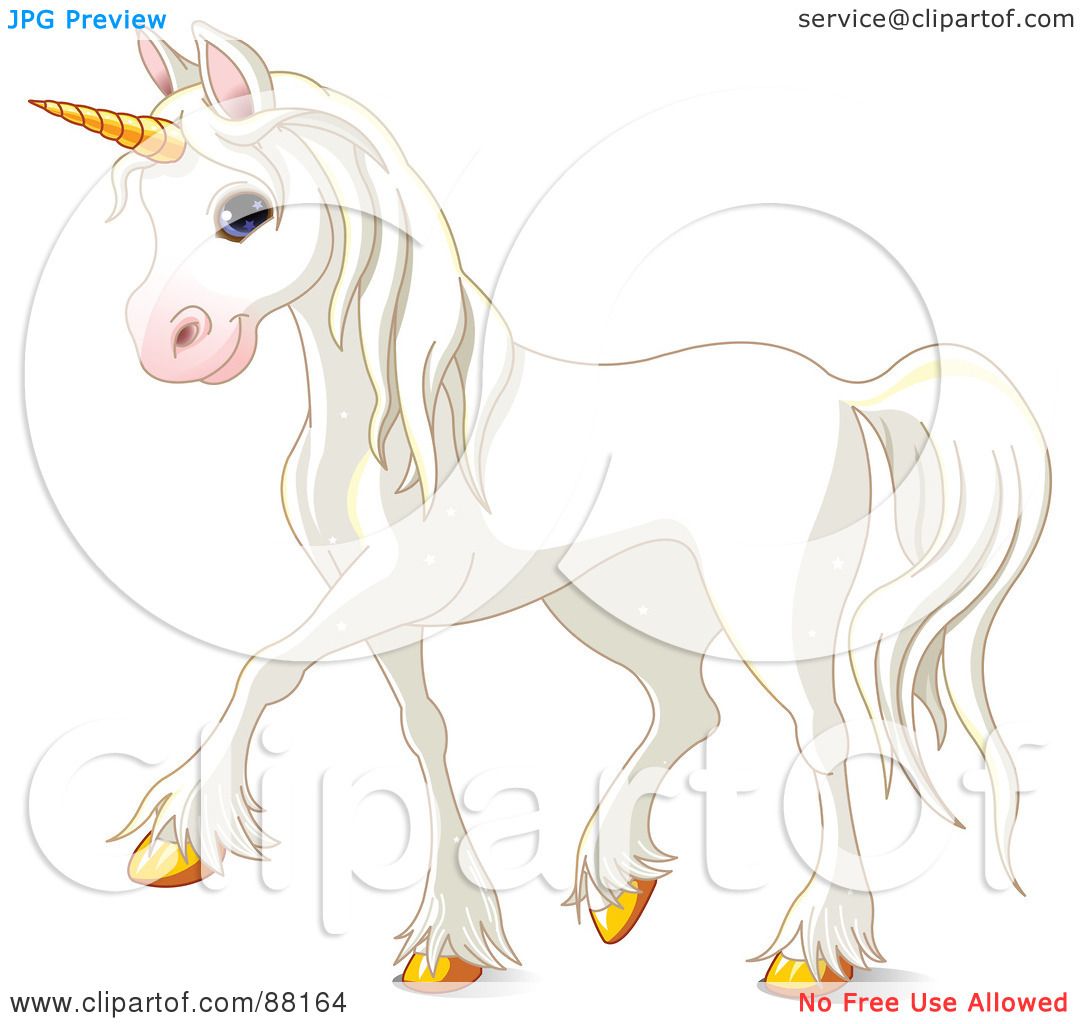Royalty-Free (RF) Clipart Illustration of a Cute And Majestic White