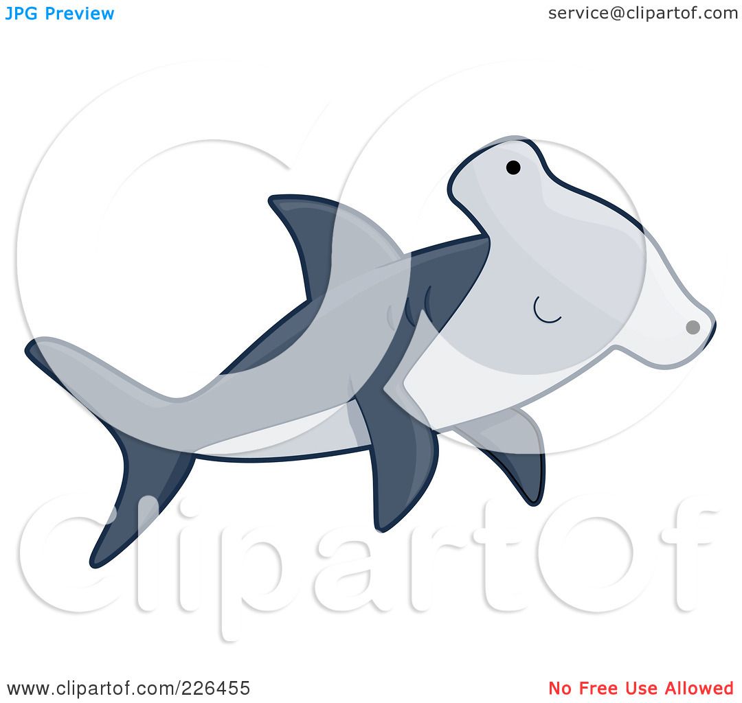 Clipart Illustration of a Cute Hammerhead Shark by BNP Design Studio ...