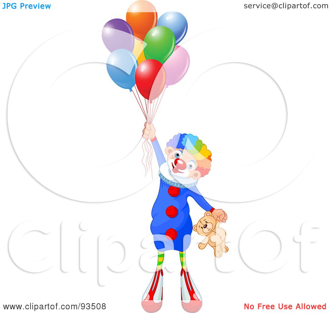 teddy bear holding balloons clipart - photo #25