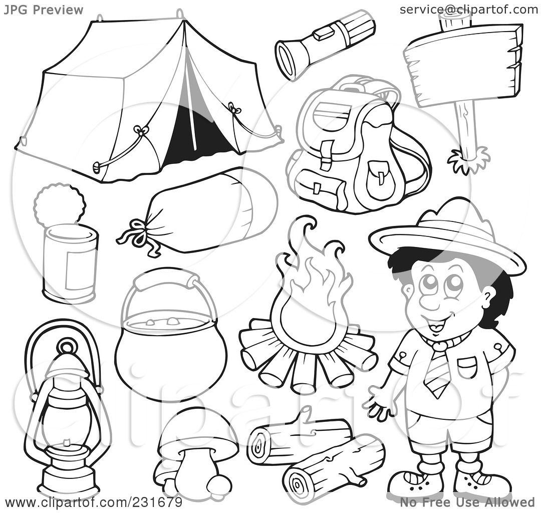 camping equipment coloring pages - photo #22