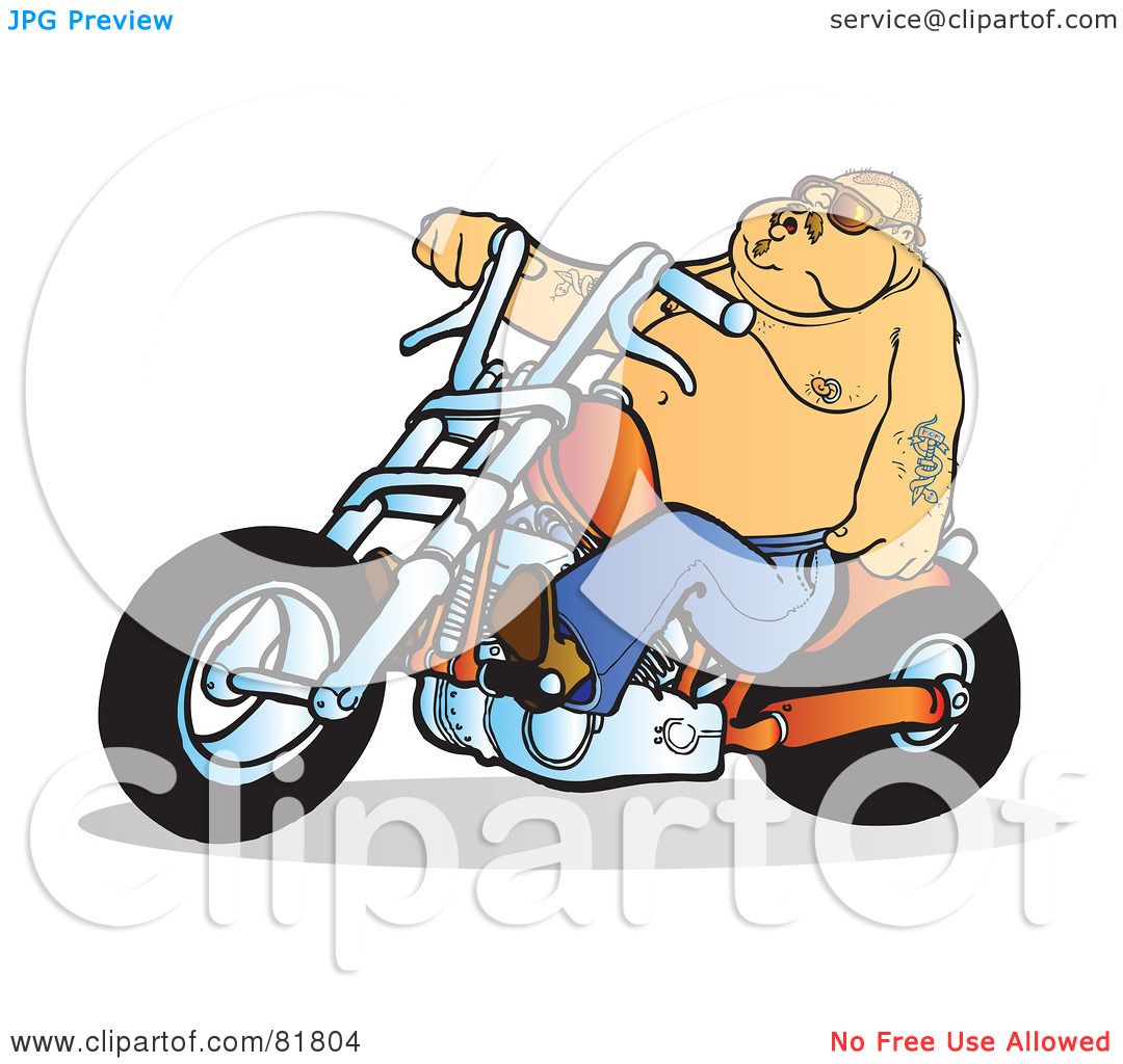 http://images.clipartof.com/Royalty-Free-RF-Clipart-Illustration-Of-A-Fat-Tattooed-Biker-Man-On-An-Orange-Motorcycle-102481804.jpg