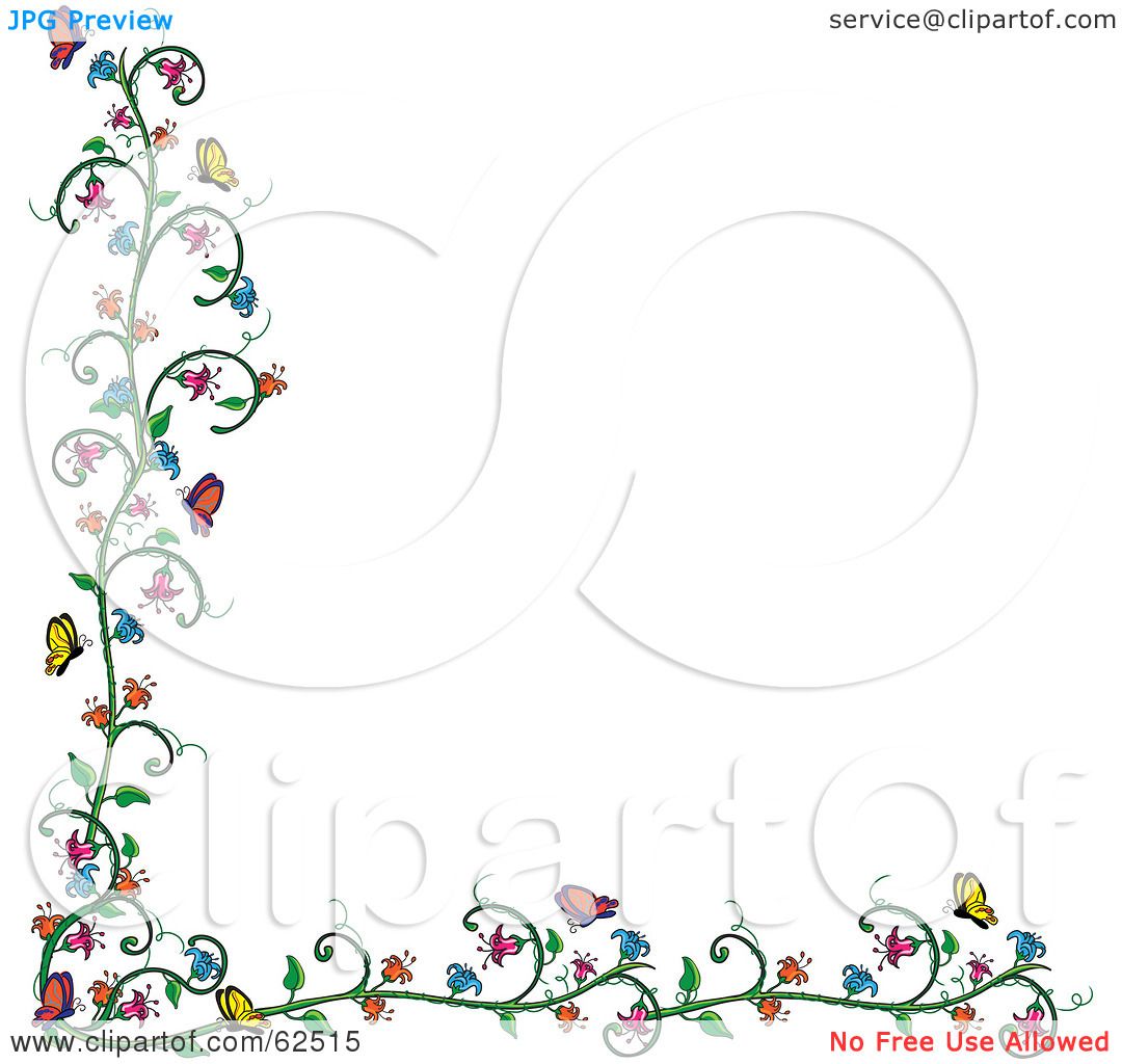 vines butterflies for flowering Over Flowering #62515 And Border Clipart Butterfly White Vine Pams by