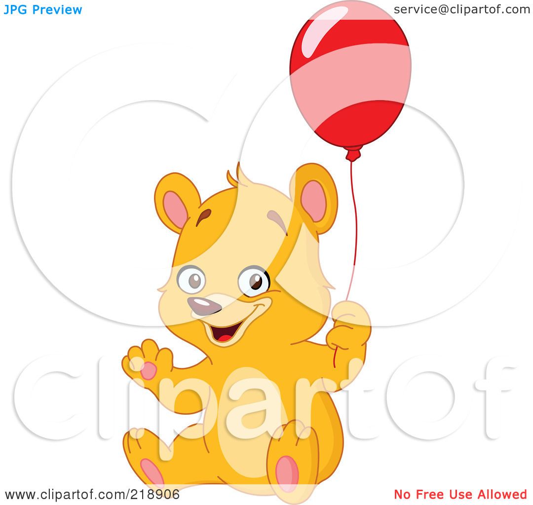 teddy bear holding balloons clipart - photo #43