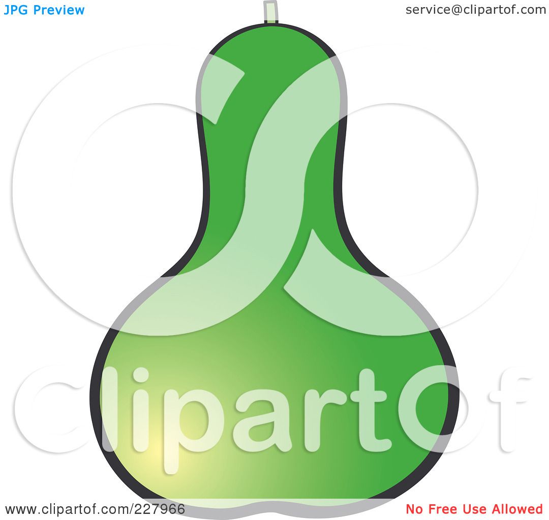 Royalty-Free (RF) Clipart Illustration of a Green Gourd by Lal Perera