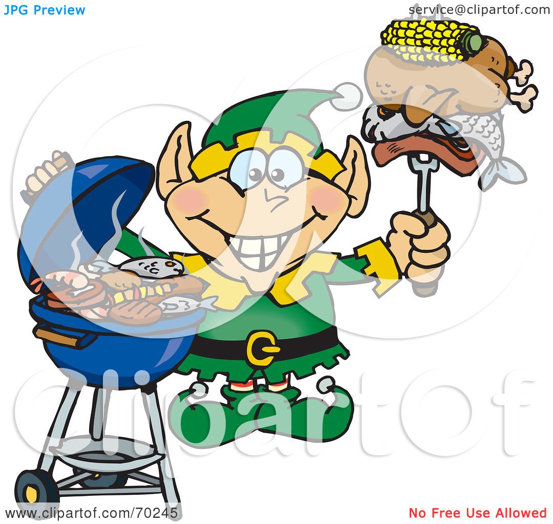 Royalty-Free (RF) Clipart Illustration of a Grilling ...
