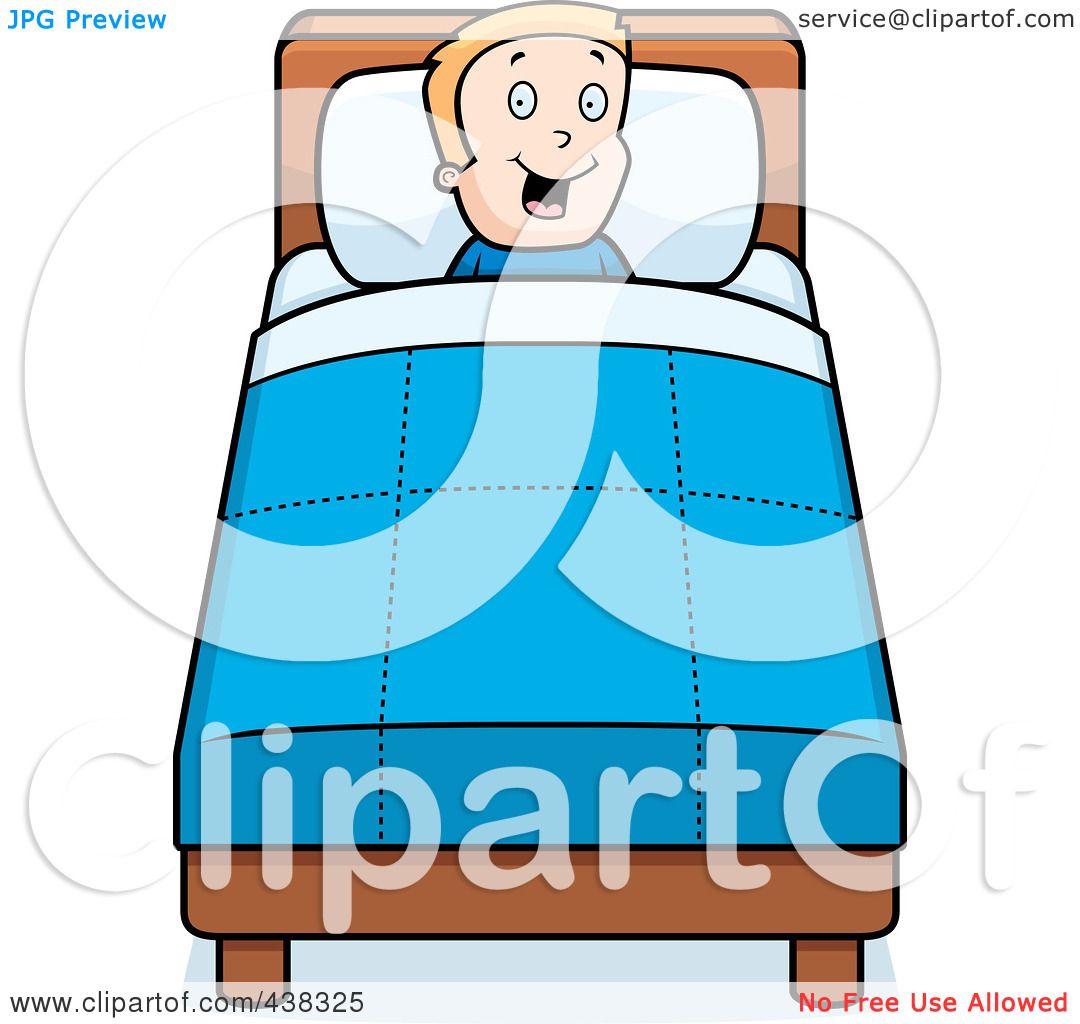 ... -Free (RF) Clipart Illustration of a Happy Boy In Bed by Cory Thoman