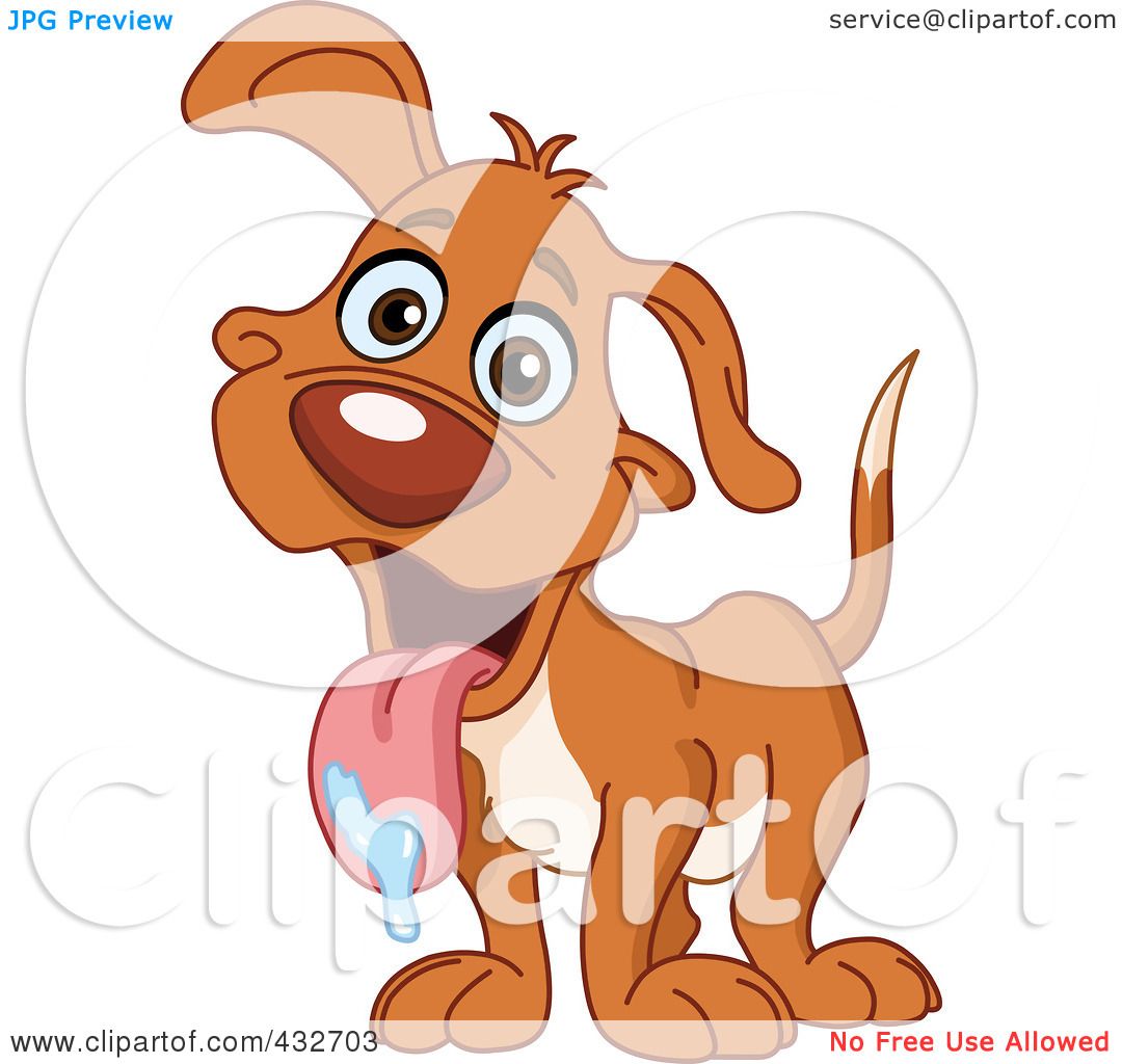 Royalty-Free (RF) Clipart Illustration of a Happy Dog With Drool On His