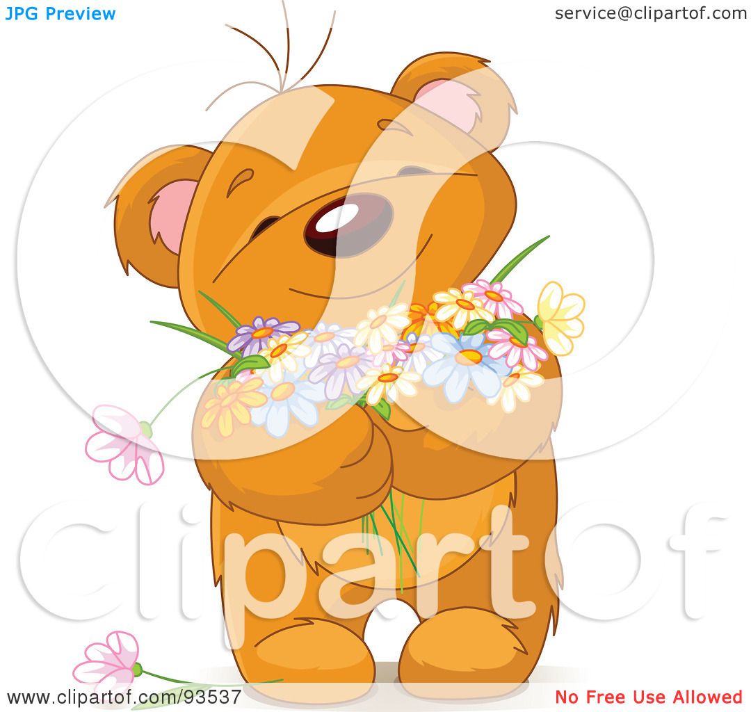 teddy bear with flowers clipart - photo #32