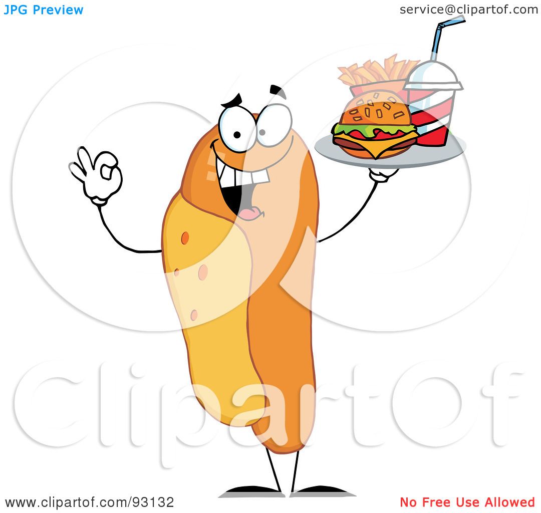 Royalty-Free (RF) Clipart Illustration of a Hot Dog ...