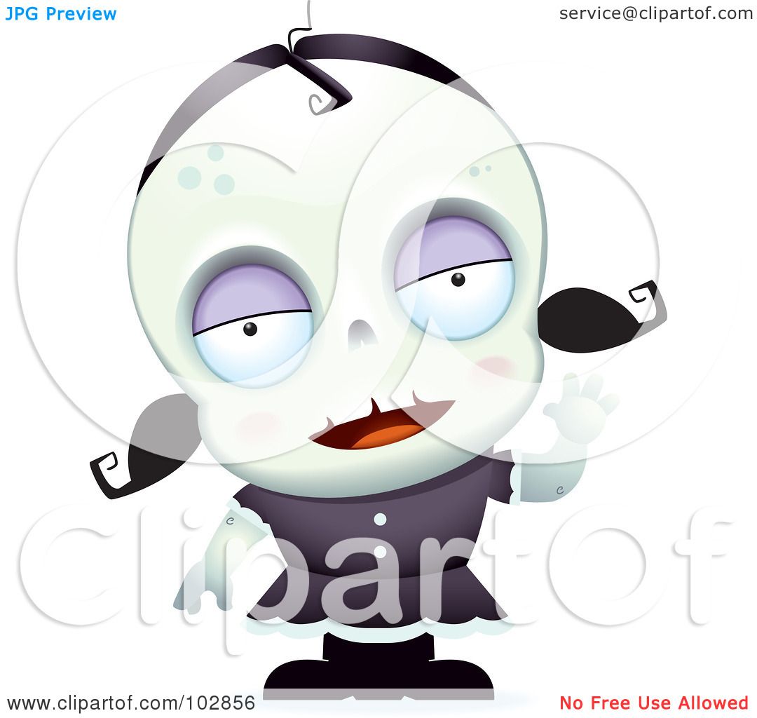 Royalty-Free (RF) Clipart Illustration of a Little Zombie ...