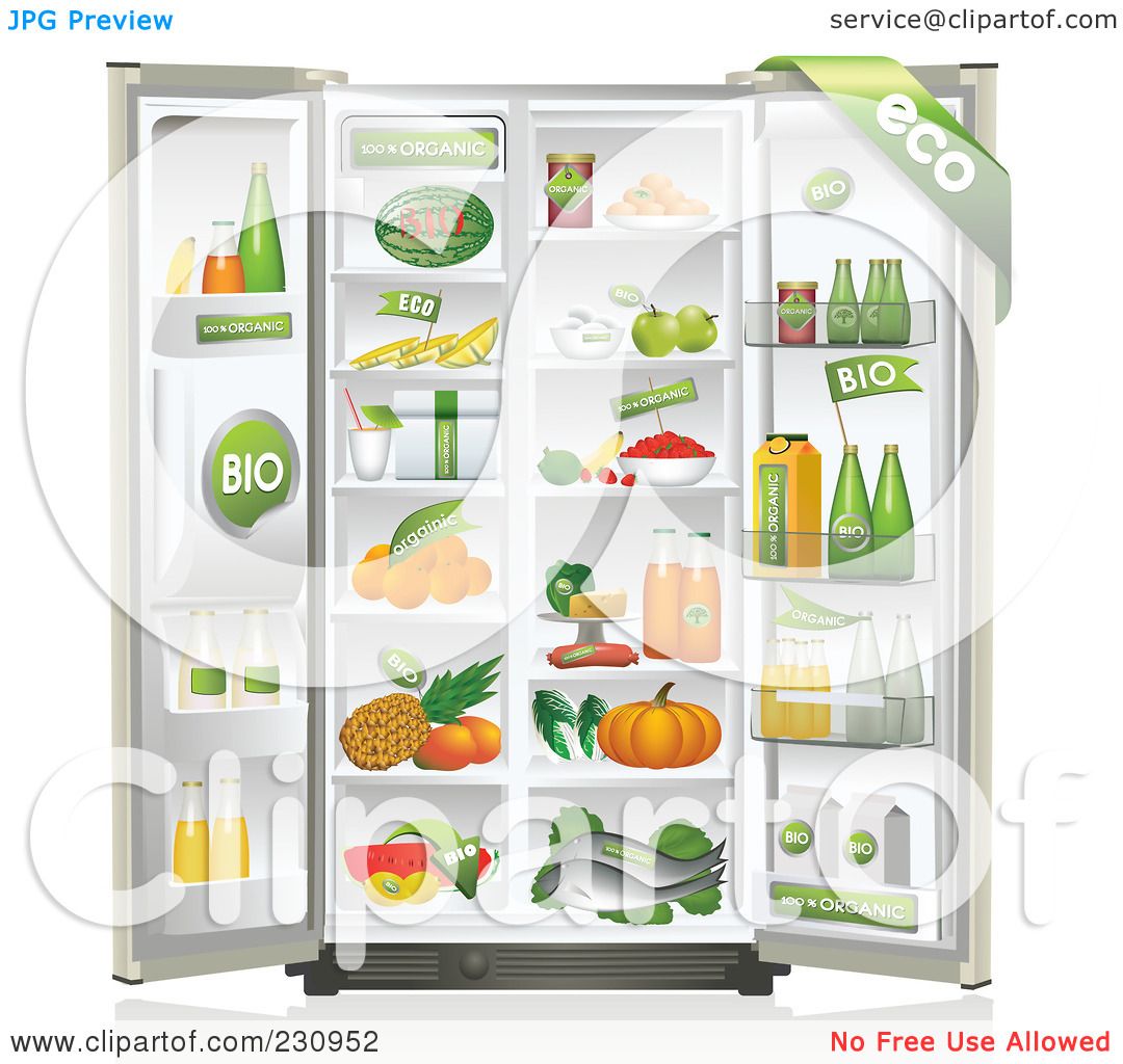 Royalty-Free (RF) Clipart Illustration of a Refrigerator ...