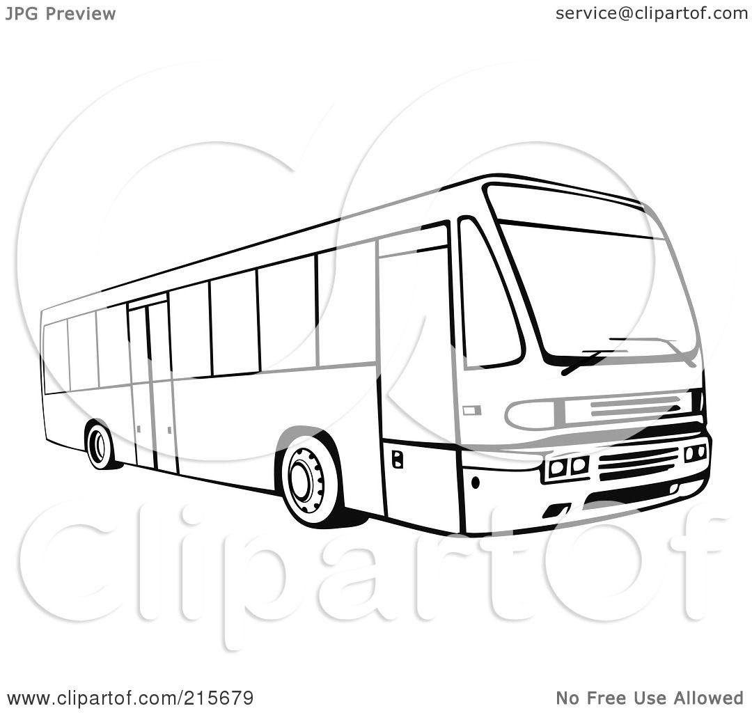 clipart bus black and white - photo #50