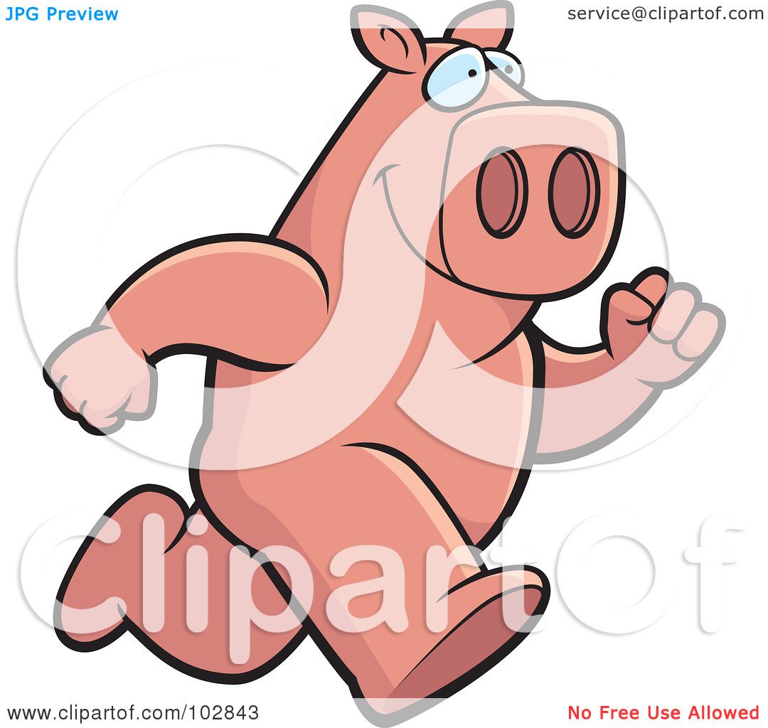 free clip art running pig - photo #32