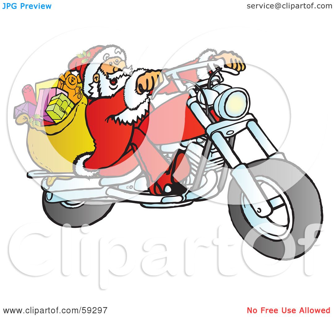 clipart santa on motorcycle - photo #7