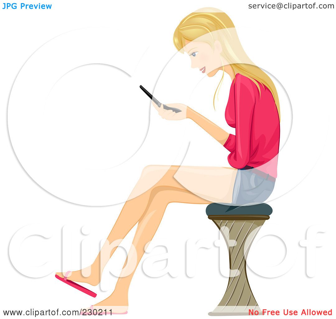 girl texting clipart - photo #5