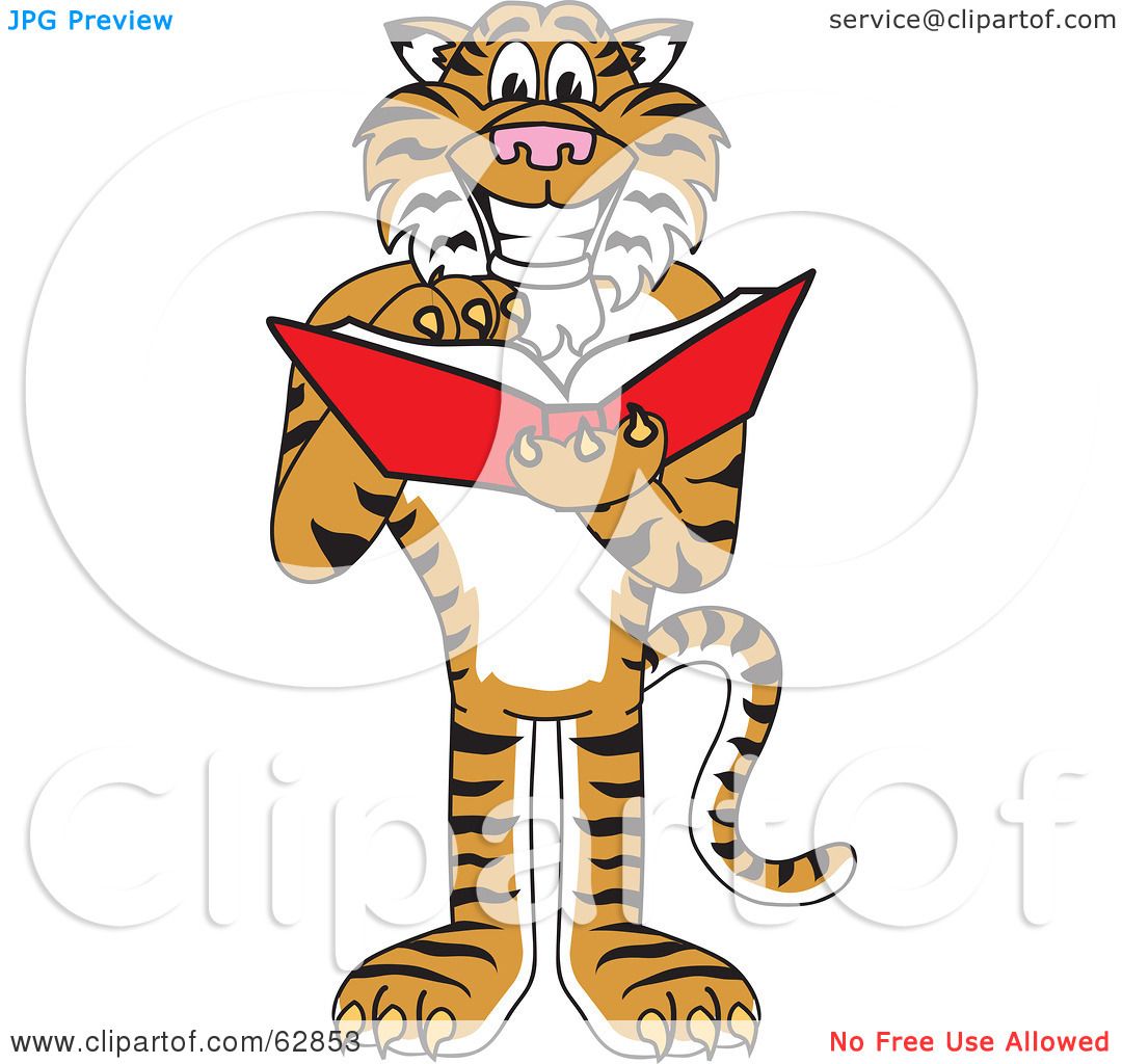 tiger reading clipart - photo #25