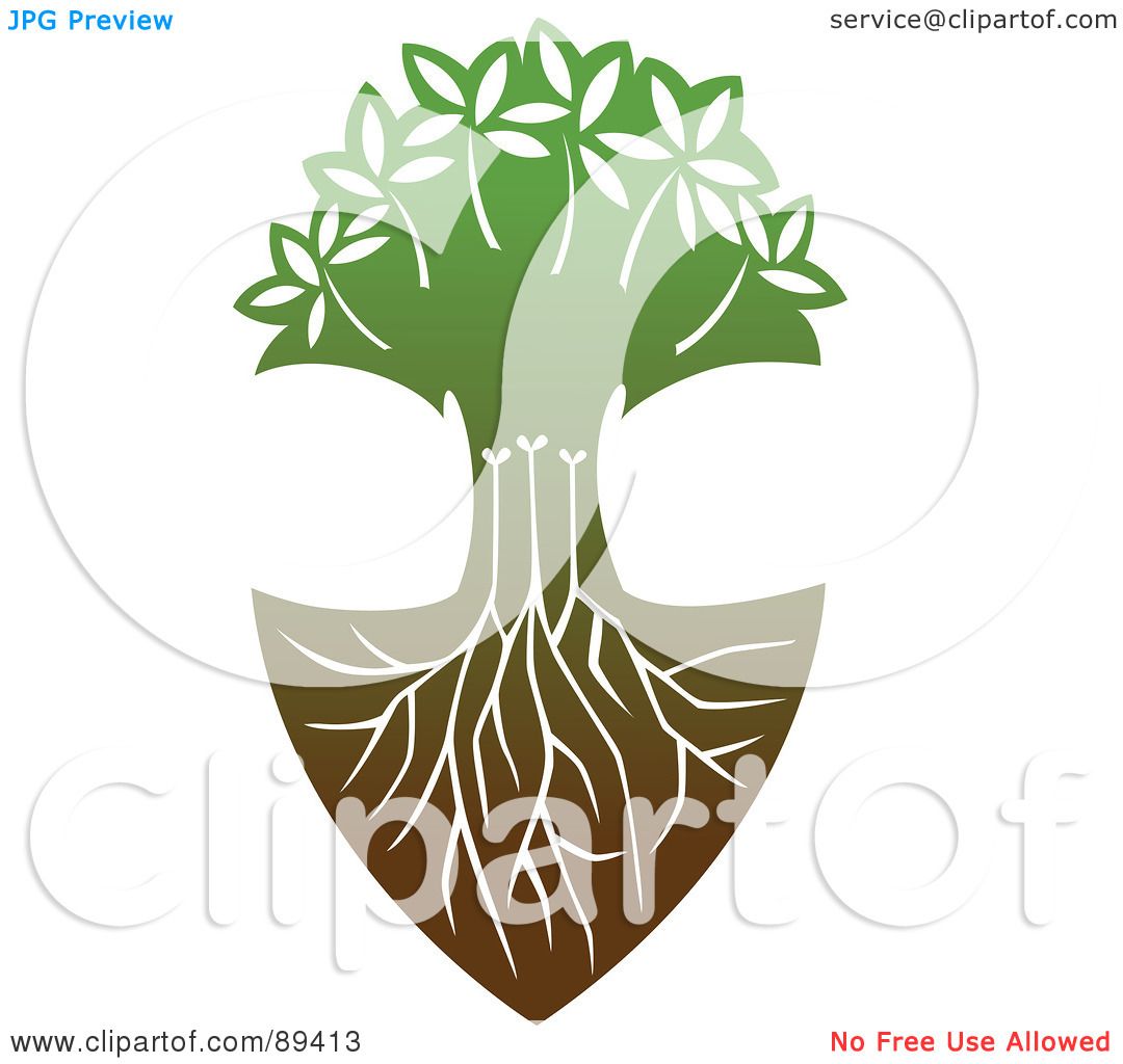 Royalty-Free (RF) Clipart Illustration of a Tree With Deep Roots by